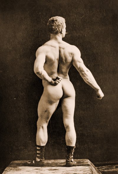 Eugen Sandow, in Classical Ancient Greco-Roman Pose by Napoleon Sarony